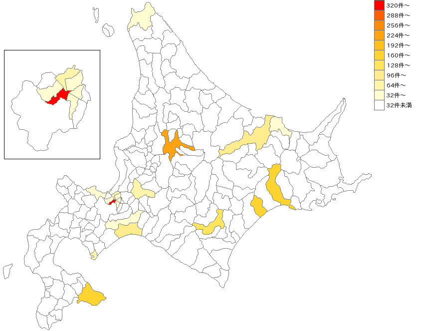 北海道の各種保険業界マップ