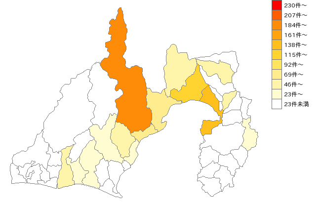 静岡県の各種保険業界マップ
