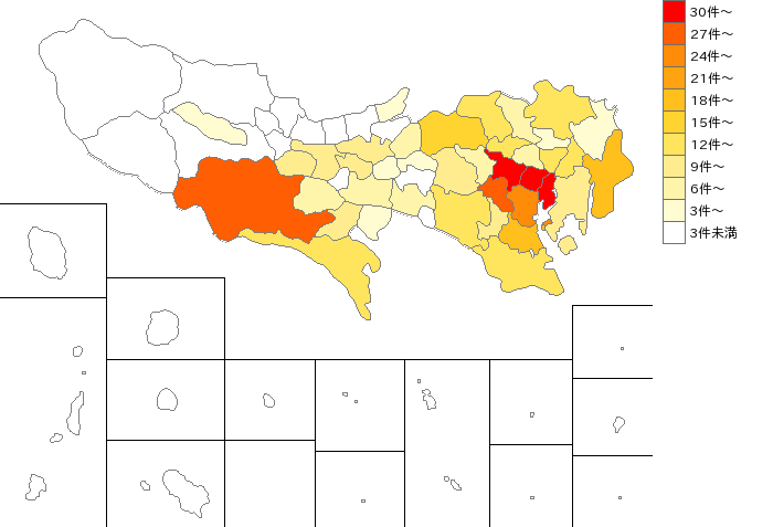 東京都の保険代理店業界マップ