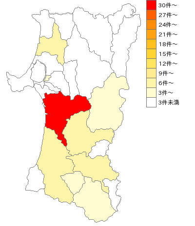 秋田県の歯科矯正科業界マップ
