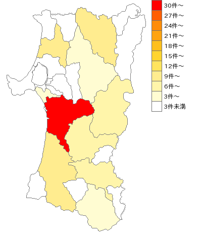 秋田県の整形外科業界マップ