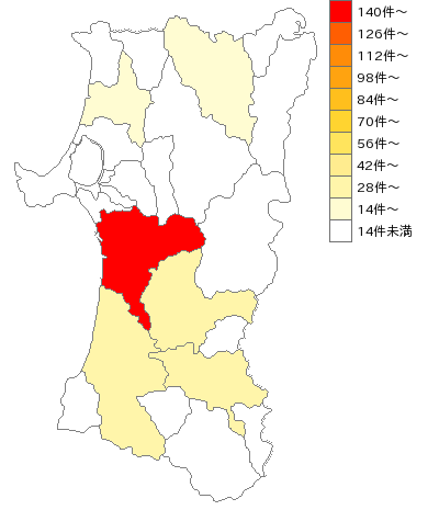 秋田県の内科業界マップ