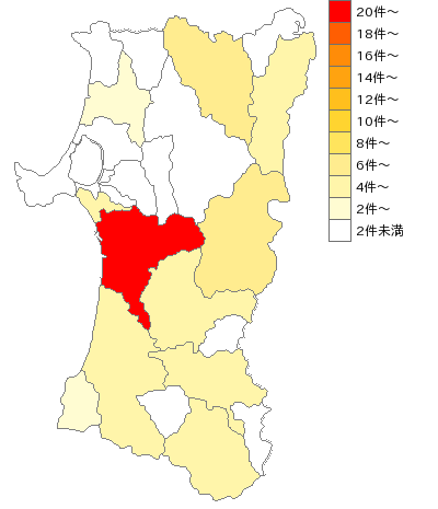 秋田県の病院・療養所業界マップ