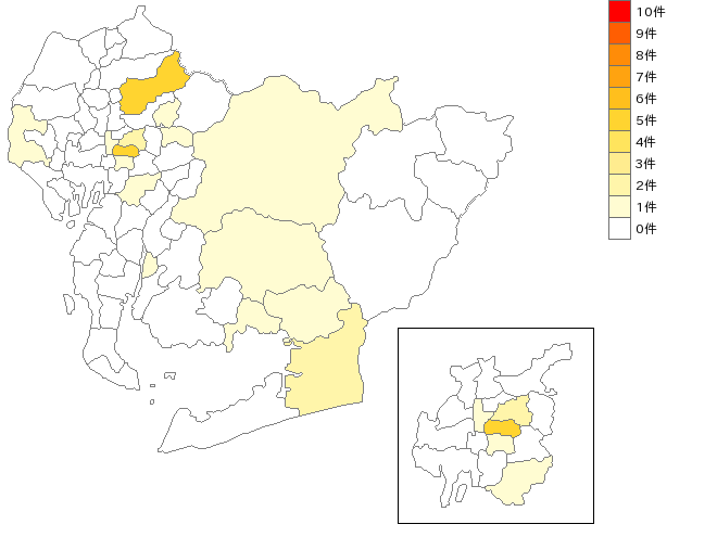 愛知県の茶道教室業界マップ