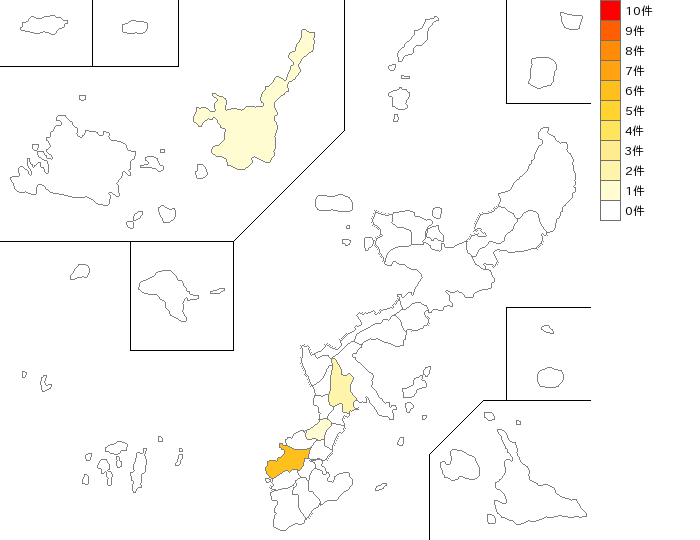 沖縄県の舞踊教室業界マップ