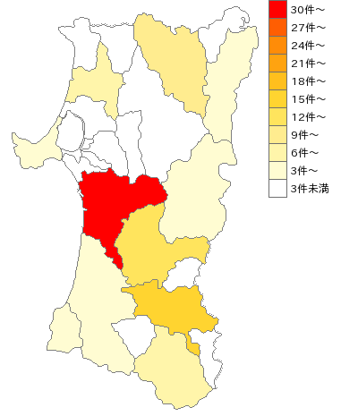 秋田県のオートバイ店業界マップ