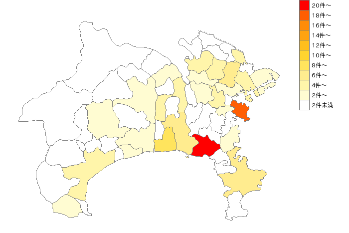 神奈川県の骨とう品販売業界マップ