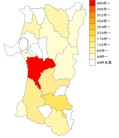 秋田県の美容院業界マップ