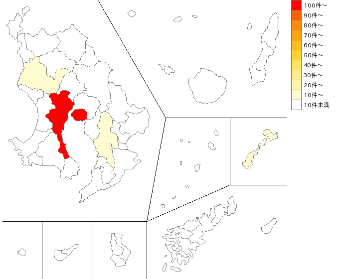 鹿児島県の防水工事業界マップ