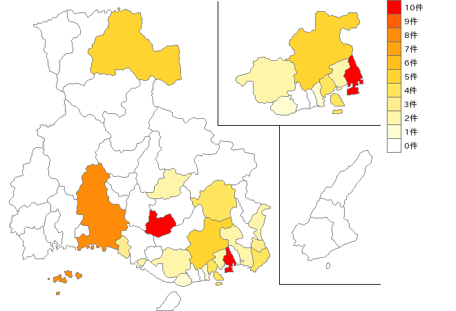 兵庫県のじゅうたん業界マップ