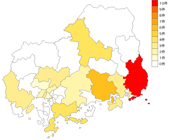 広島県のじゅうたん業界マップ