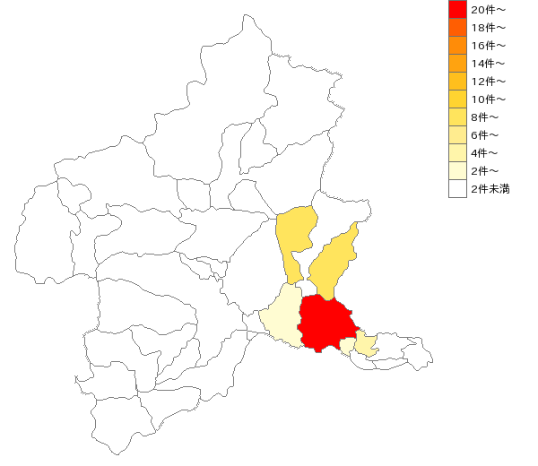 群馬県のニット生地製造業界マップ