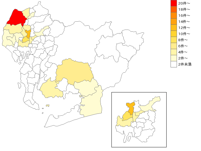 愛知県のニット生地製造業界マップ