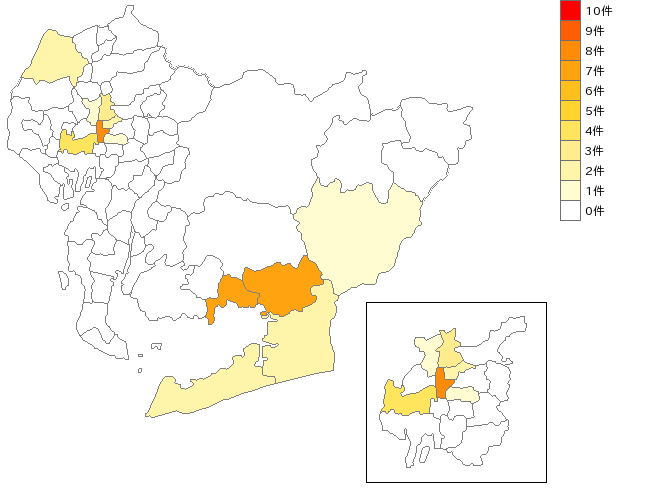 愛知県のひも類業界マップ