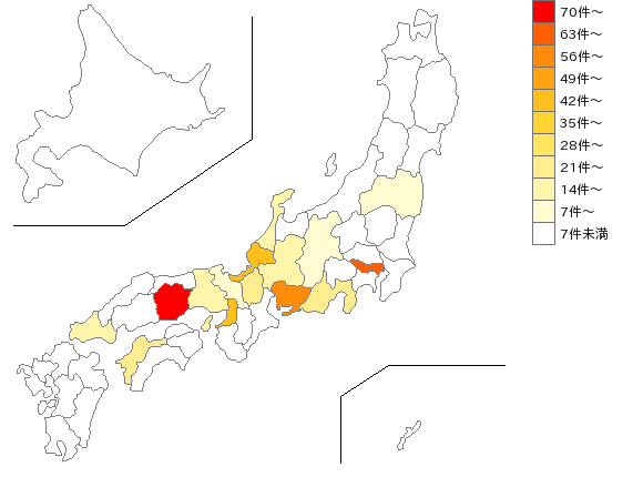 全国の化学繊維製造業界マップ