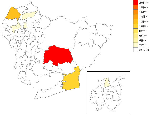 愛知県の繊維原料製造・販売業界マップ