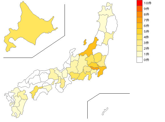 全国の民芸・工芸品製造業界マップ