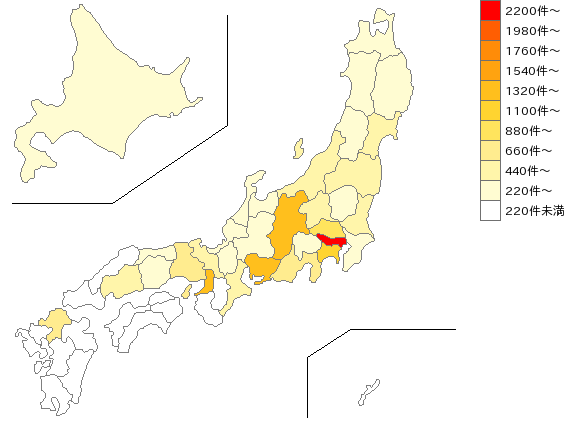 全国の電気機器製造業界マップ